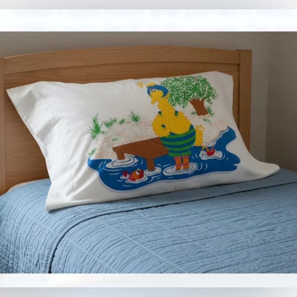 Vtg. 70s Sesame Street Big Bird Pillowcase